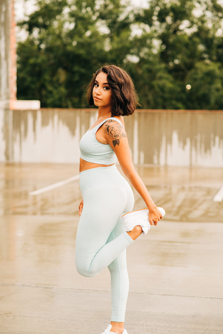 Simply Seamless High Waisted Leggings (Ice Blue)