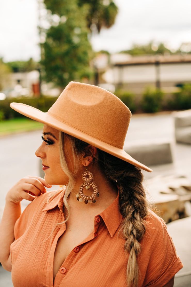 Forever Boho Wide Brim Hat (Camel)