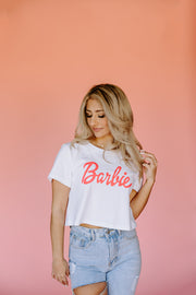 Barbie Graphic Crop Tee (White)