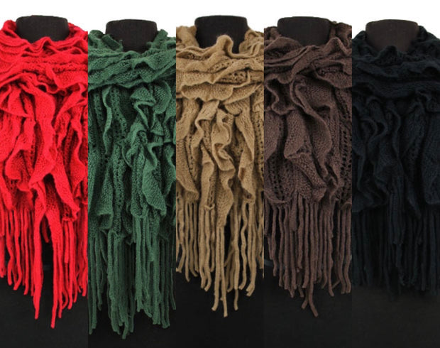 Baby its Cold Outside Layered Fringe Scarfs