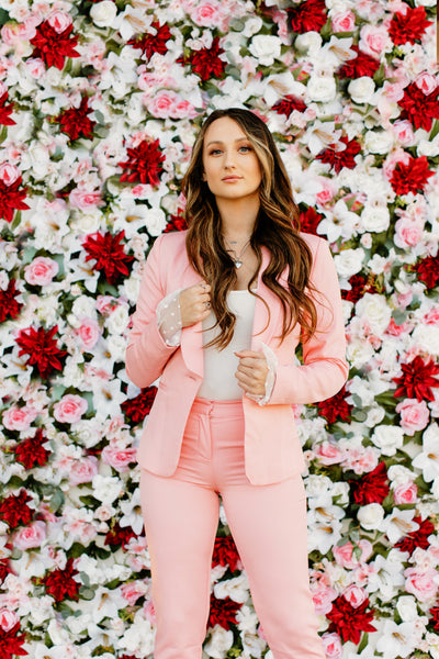 Boss Babe Blazer and Pant Set (Pink)