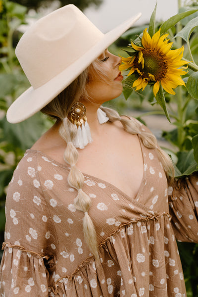 Forever Boho Wide Brim Hat (Ivory)