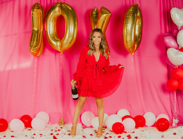 Love Me Like You Mean It Red Ruffle Dress