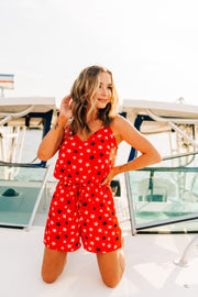 Star Spangled Sleeveless Romper (Red)