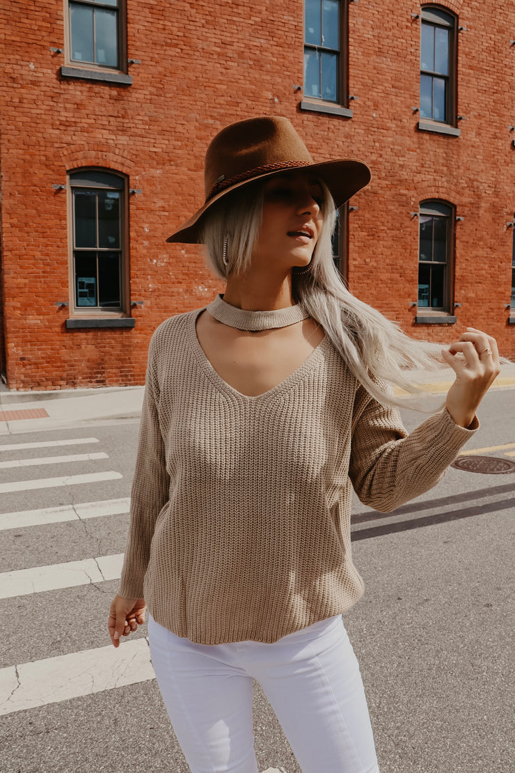 Key to My Heart Sweater (Taupe)