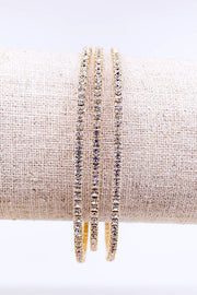 Gold Rhinestone Bangle Set