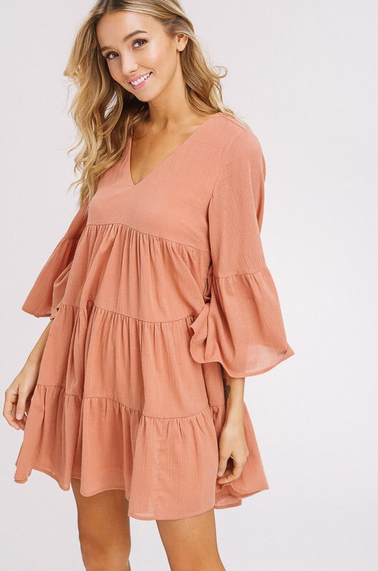 Ginger Ruffle Bell Sleeve Dress