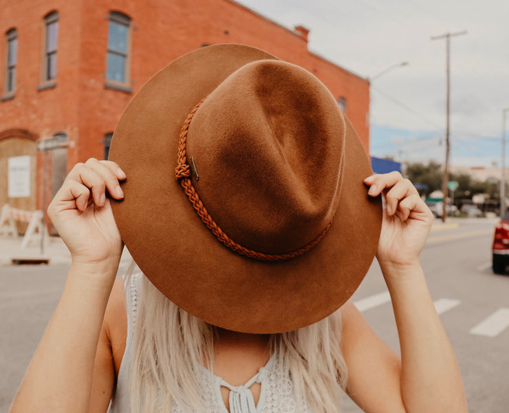 Caramel Brown Brim Hat