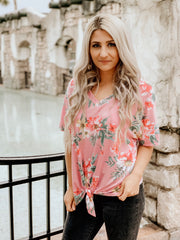 Tropic State of Mind Floral Knot Top