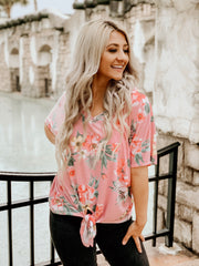 Tropic State of Mind Floral Knot Top