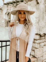 Net Laced Mocha Maxi Cardigan