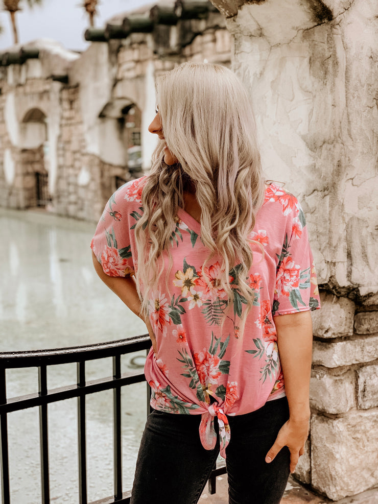 Tropic State of Mind Floral Knot Top