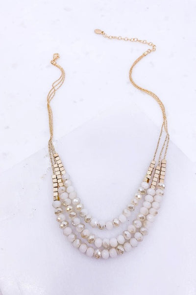 Champagne Beaded Layered Necklace