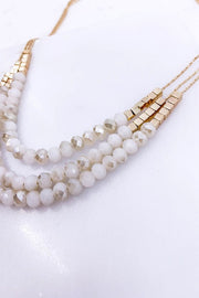 Champagne Beaded Layered Necklace