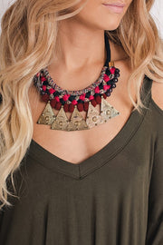 Boho Medallion Statement Necklace