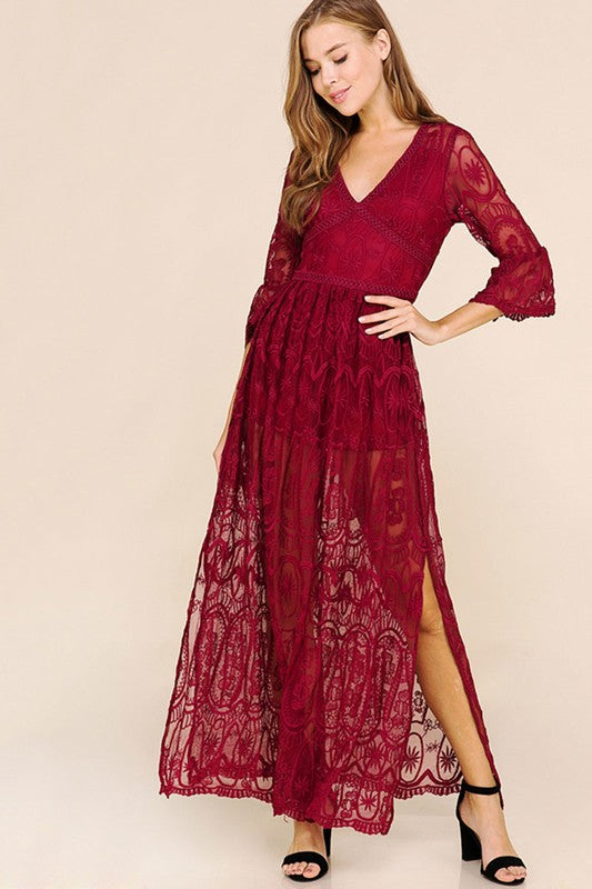 Be Mine Lace Maxi Dress