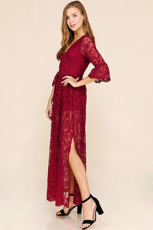 Be Mine Lace Maxi Dress