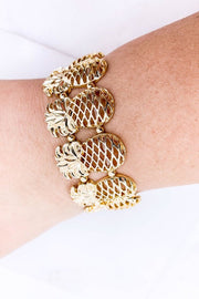 Gold Pineapple Stretch Bracelet