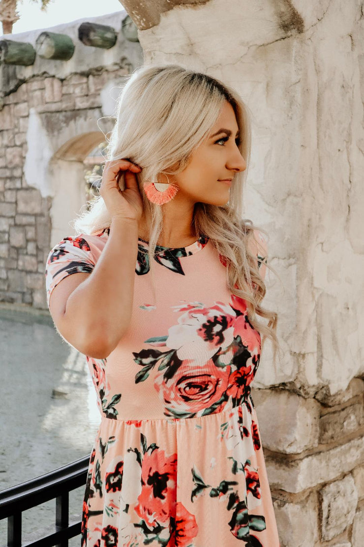 Feeling Peachy Floral Maxi Dress