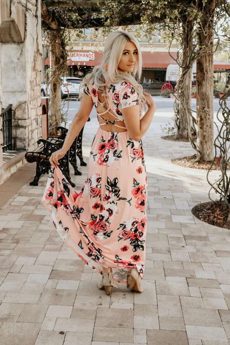 Feeling Peachy Floral Maxi Dress