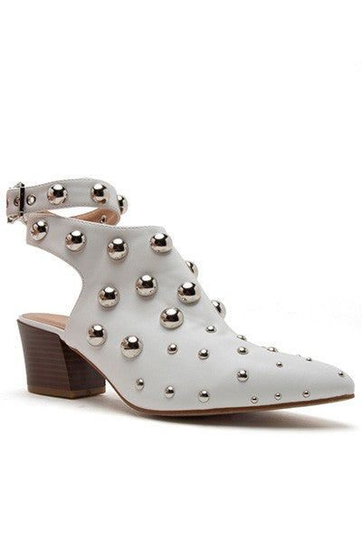 Pearl White Studded Booties