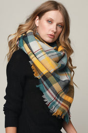 Must Have Mustard and Plaid Blanket Scarf