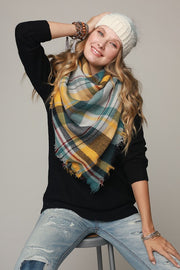 Must Have Mustard and Plaid Blanket Scarf