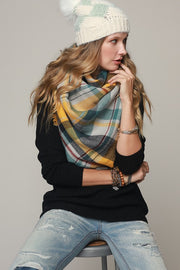 Must Have Mustard and Plaid Blanket Scarf