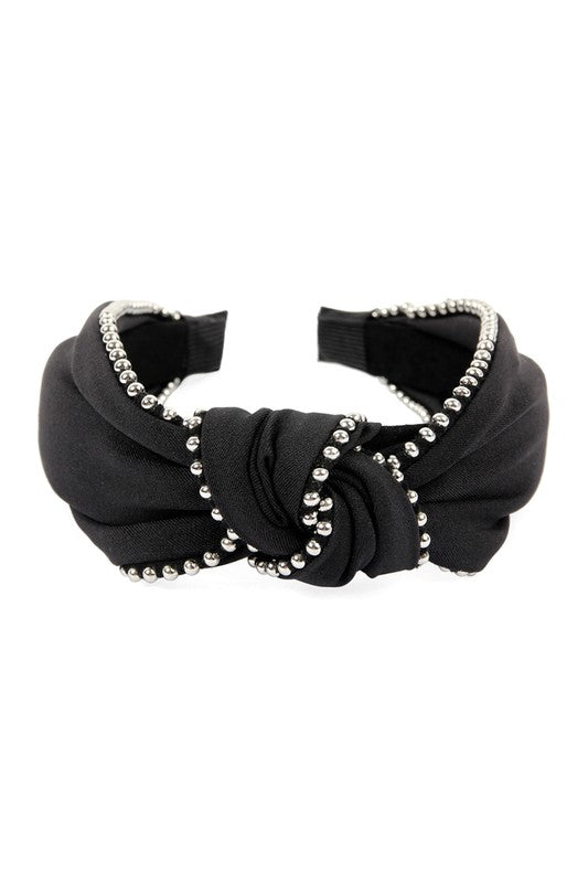 Knot Your Style Beaded Headband (Black)