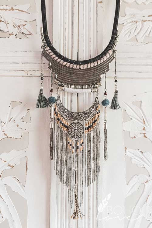 Bohemian Layered Charm Choker Necklace